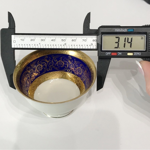 Vintage West Germany Alka Kunst Kronach Bavaria Teacup Gold Gilt Cobalt Blue - Picture 11 of 12